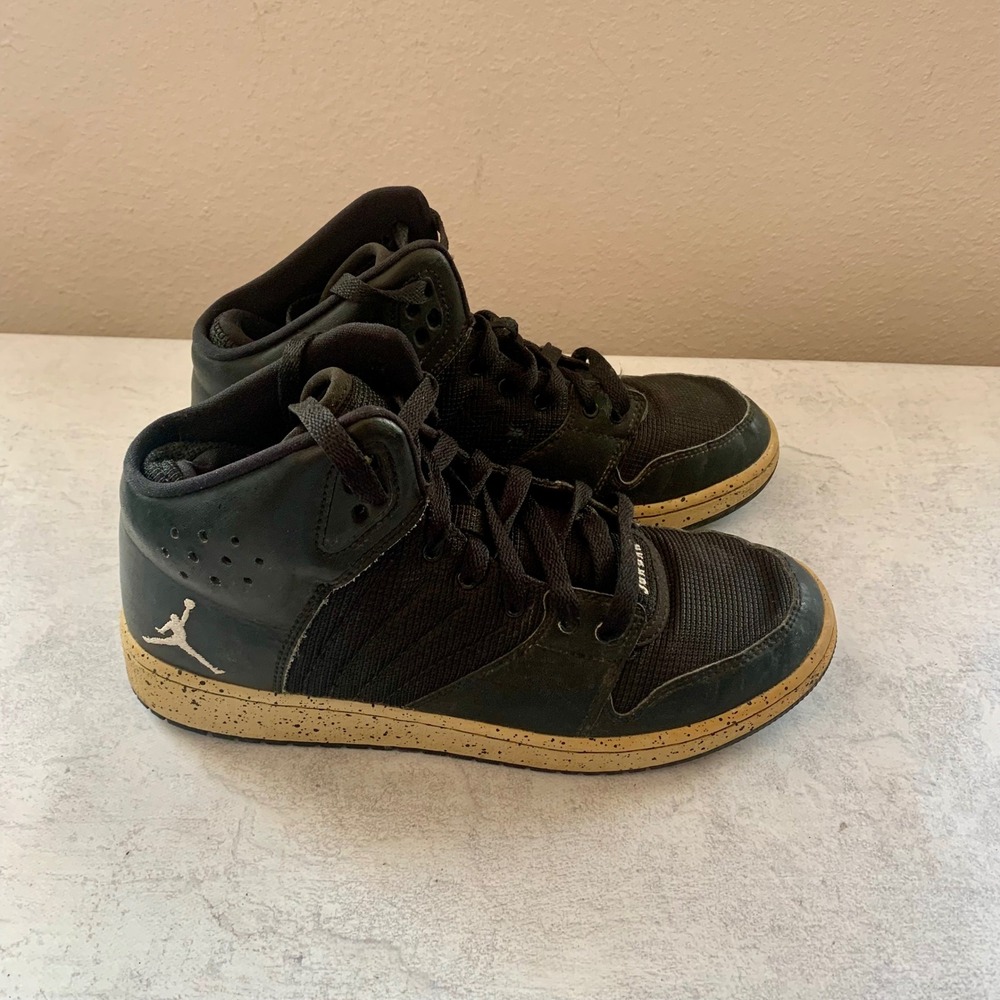 Jordan 5.5Y Flight Origin 3 Black Tan Speckled High Top Sneakers 828237-020
